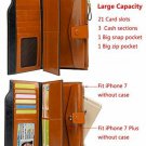 Women's Genuine Leather Wallet RFID Blocking Large Capacity Luxury Clutch Brown
