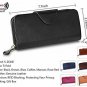 SZONE Women's RFID Blocking Genuine Leather Wallet 12 Card Slots Large Capacity