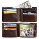 Men's Wallet Bifold Genuine Leather Wallet for Men as Gift with RFID 16 Card New