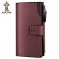 Women's RFID Blocking Large Capacity Luxury Wax Genuine Leather Clutch Wallet Ca