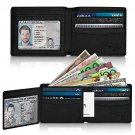 Travel Wallet for Men 2 ID Window RFID  Side Flip Extra Capacity Elegant Black