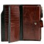 Itslife Women's RFID Blocking Large Capacity Luxury Wax Genuine Leather Cluth W