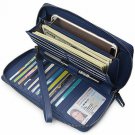 Women RFID Blocking Wallet Leather Zip Around Clutch Large Travel Purse Wrist St