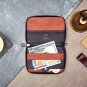 Wallet For Men Slim Zip RFID Protection Cards Cash Coins Pockets Secure Brown