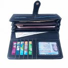Women's Vegan Leather Wallet Credit Card Holder Large Capacity Practical Black