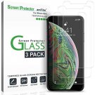 iPhone Xs/X Screen Protector Glass (3Pack), amFilm iPhone Xs/X Tempered Glass S