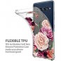 LUOLNH LG V40 ThinQ Case,LG V40 Case,Slim Shockproof Clear Floral Pattern Soft F