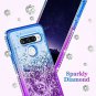 LG V40 Glitter Case Slim Liquid Floating Soft Silicone Series Bling Blue Purple