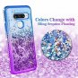 LG V40 Glitter Case Slim Liquid Floating Soft Silicone Series Bling Blue Purple
