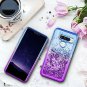 LG V40 Glitter Case Slim Liquid Floating Soft Silicone Series Bling Blue Purple