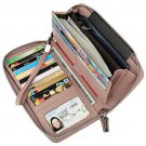 Wallet For Women RFID Blocking Real Leather Zip Around Clutch Large Travel