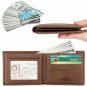 Wallets for Men RFID Blocking Trifold Genuine Leather Wallet With 2 ID Window