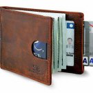 Travel Wallet RFID Blocking Slim Genuine Leather Thin Minimalist Front Pocket