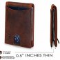Travel Wallet RFID Blocking Slim Genuine Leather Thin Minimalist Front Pocket