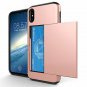 iPhone XS Max Case with Card Slot Soft TPU Hard PC Dual Layer Armor Army Green