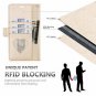 Samsung Galaxy Note 8 Wallet Case Card Slots Mirror PU Leather Strap Slim Gold