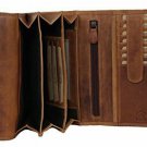 Genuine Leather Women Wallet Handmade Large Capacity ID Card Holder brown Ankara
