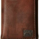 Men's Travel Wallet Genuine Leather 6 Card Slots Slim 2 Hidden Pockets Brown