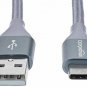 AmazonBasics Double Braided Nylon USB TypeC to TypeA 2.0 Male Cable | 10 feet Da