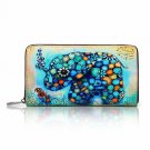 APHISON Card Holder Zipper Purse Women Phone Clutch Wallet Painting Wristlet wit