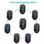 Wireless Gaming Mouse 7200 DPI Rechargeable 5 Buttons 7 LED Color For PC Black