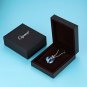 Caperci Cupid's Arrow Created Gemstone Blue Sapphire Heart Pendant Necklace for