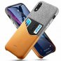 iPhone XR Wallet Case Soft Fabric Premium PU Card Holder Leather Gray Brown