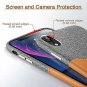 iPhone XR Wallet Case Soft Fabric Premium PU Card Holder Leather Gray Brown