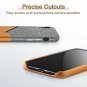 iPhone XR Wallet Case Soft Fabric Premium PU Card Holder Leather Gray Brown