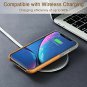 iPhone XR Wallet Case Soft Fabric Premium PU Card Holder Leather Gray Brown