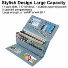Women Trifold Wallet RFID Blocking Card Slots Real Leather Clutch Checkbook
