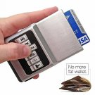 Wallet Credit Card Holder Hybrid Organizer Money Clip Easy Push Button Black