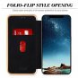 iPhone Xs Wallet Slim Case Genuine Leather Card Slots Kickstand Cover Black New