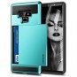 Samsung Galaxy Note 9 Wallet Case Credit Card Holder Dual Layer Hybrid Blue