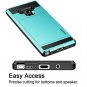 Samsung Galaxy Note 9 Wallet Case Credit Card Holder Dual Layer Hybrid Blue