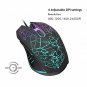 Wired Ergonomic Optical Gaming Mouse 4 DPI Settings 7 Colors LED Backlight Black
