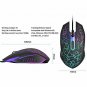 Wired Ergonomic Optical Gaming Mouse 4 DPI Settings 7 Colors LED Backlight Black