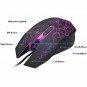 Wired Ergonomic Optical Gaming Mouse 4 DPI Settings 7 Colors LED Backlight Black