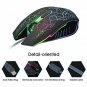 Wired Ergonomic Optical Gaming Mouse 4 DPI Settings 7 Colors LED Backlight Black