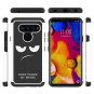 LG V40 ThinQ Case Shock Absorption Dual Layer Heavy Duty Protection Black White