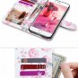 IPhone 8 Plus Case Wallet PU Leather Kickstand Card Holder Rose Gold Floral NEW