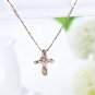 BLOOMCHARM Open Your Heart Cross Necklace Pendant, Cubic Zirconia Jewelry, Birth
