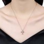 BLOOMCHARM Open Your Heart Cross Necklace Pendant, Cubic Zirconia Jewelry, Birth