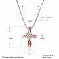 BLOOMCHARM Open Your Heart Cross Necklace Pendant, Cubic Zirconia Jewelry, Birth