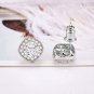 Valentine's Day Gift, Stud Earrings, Silver Plated Rhinestone Crystal Halo Cu