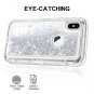 Wollony iPhone Xs Max Case,360 Full Body Shockproof Liquid Glitter Quicksand Bli