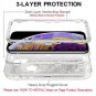 Wollony iPhone Xs Max Case,360 Full Body Shockproof Liquid Glitter Quicksand Bli