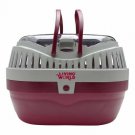 Pet Carrier Travel Well Ventilated Ridged Non-slip Floors  Durable Red/Grey