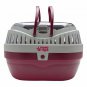 Pet Carrier Travel Well Ventilated Ridged Non-slip Floors Durable Red/Grey