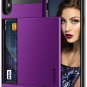 IPhone XS Case Wallet Card Holder Dual Layer Anti-Scratch Hybrid Armor Purple